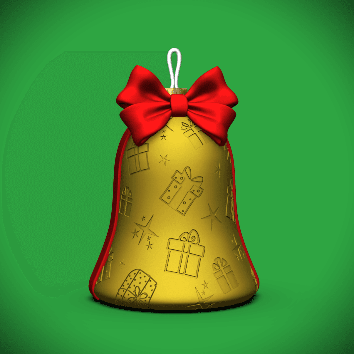 Gift Bell Ornament/Container 3d model