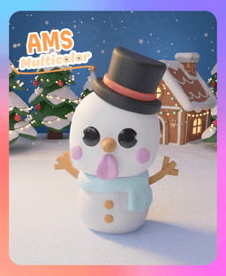 Flexi Snowman: Flake Keychain (Multicolor) 3d model