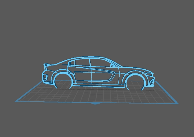 Dodge - Charger Hellcat Widebody Wall Art 3d model