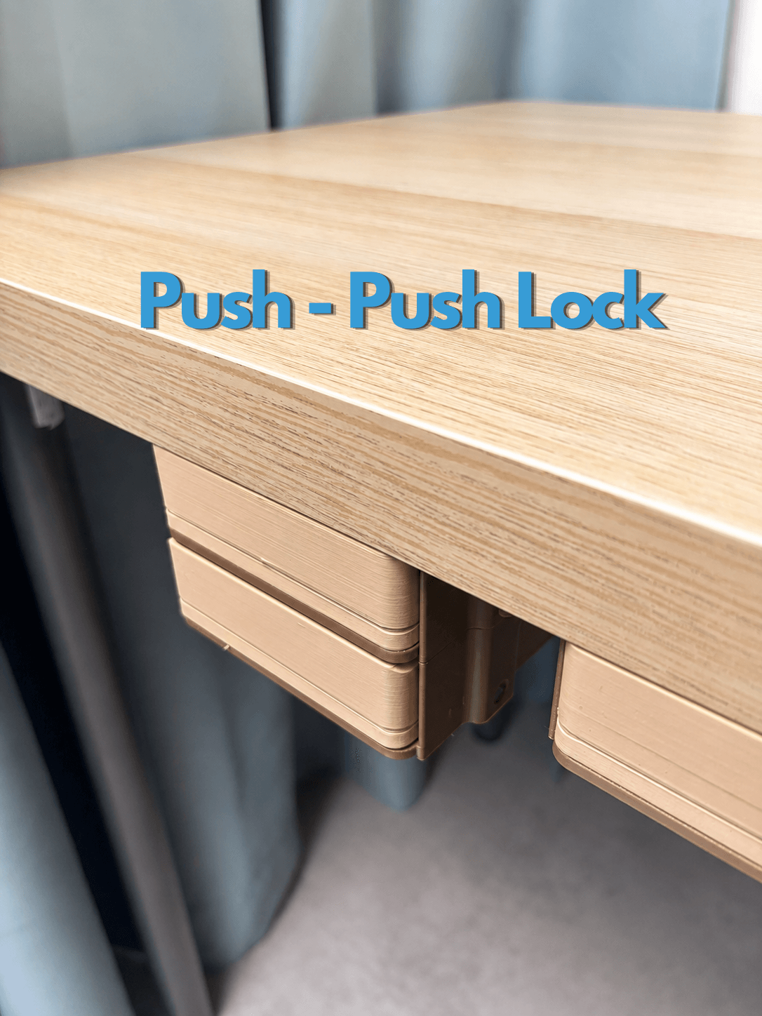 Modular Under Desk Drawer | 4×2 Gridfinity | Push-Push Lock 3d model