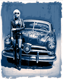Printed Wall Art - Classic hotrod and the queen of the races - Hueforge art 3d model