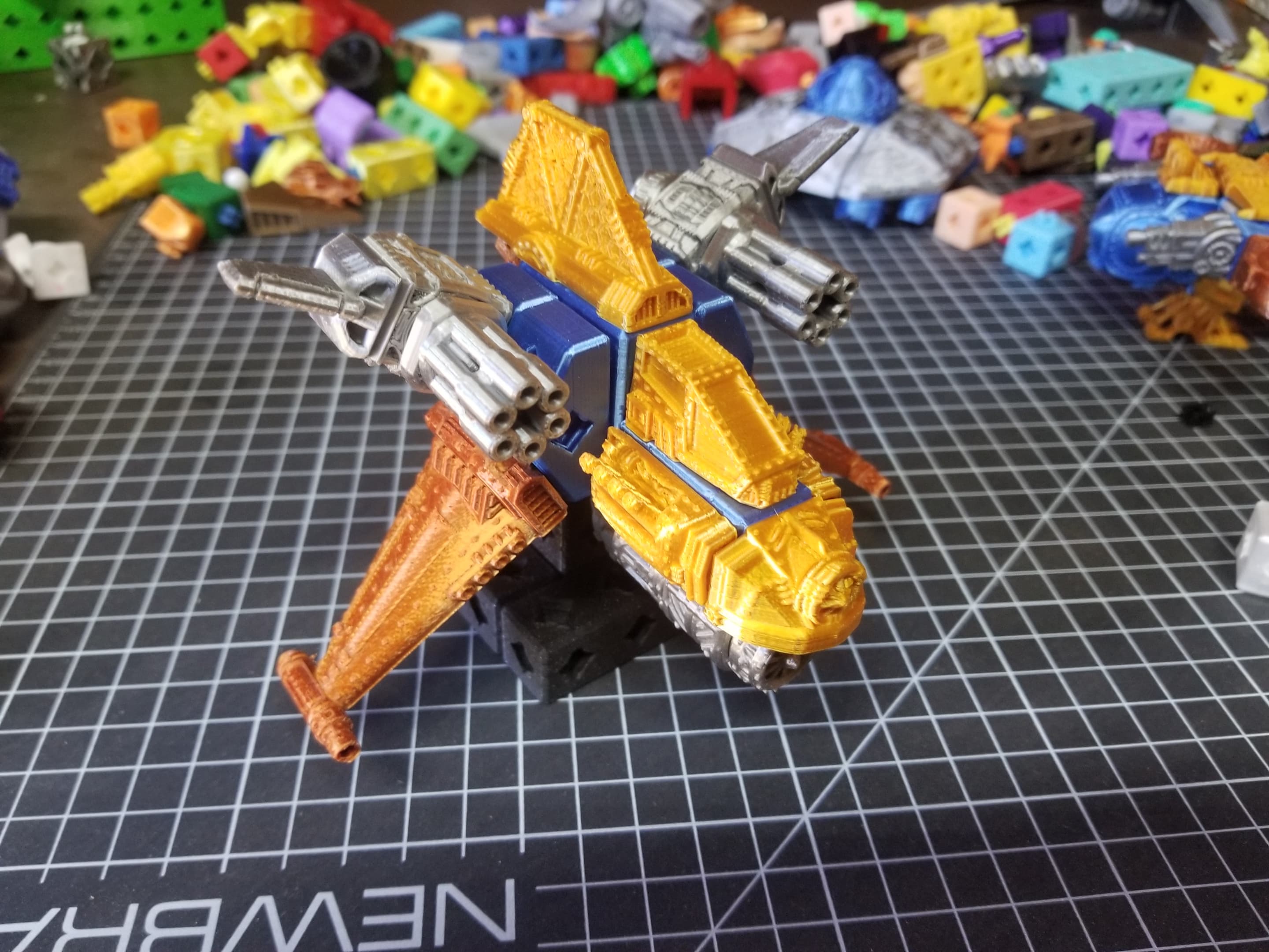 PrintABlok Starwing Articulated Spaceship Construction Toy 3d model