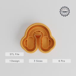 Earmuffs Cookie Cutter & Stamp Set, Winter Fashion Design, 6-Piece Baking Collection, Perfect for Fondant, S/M/L Sizes PRODUCT_5387 3d model