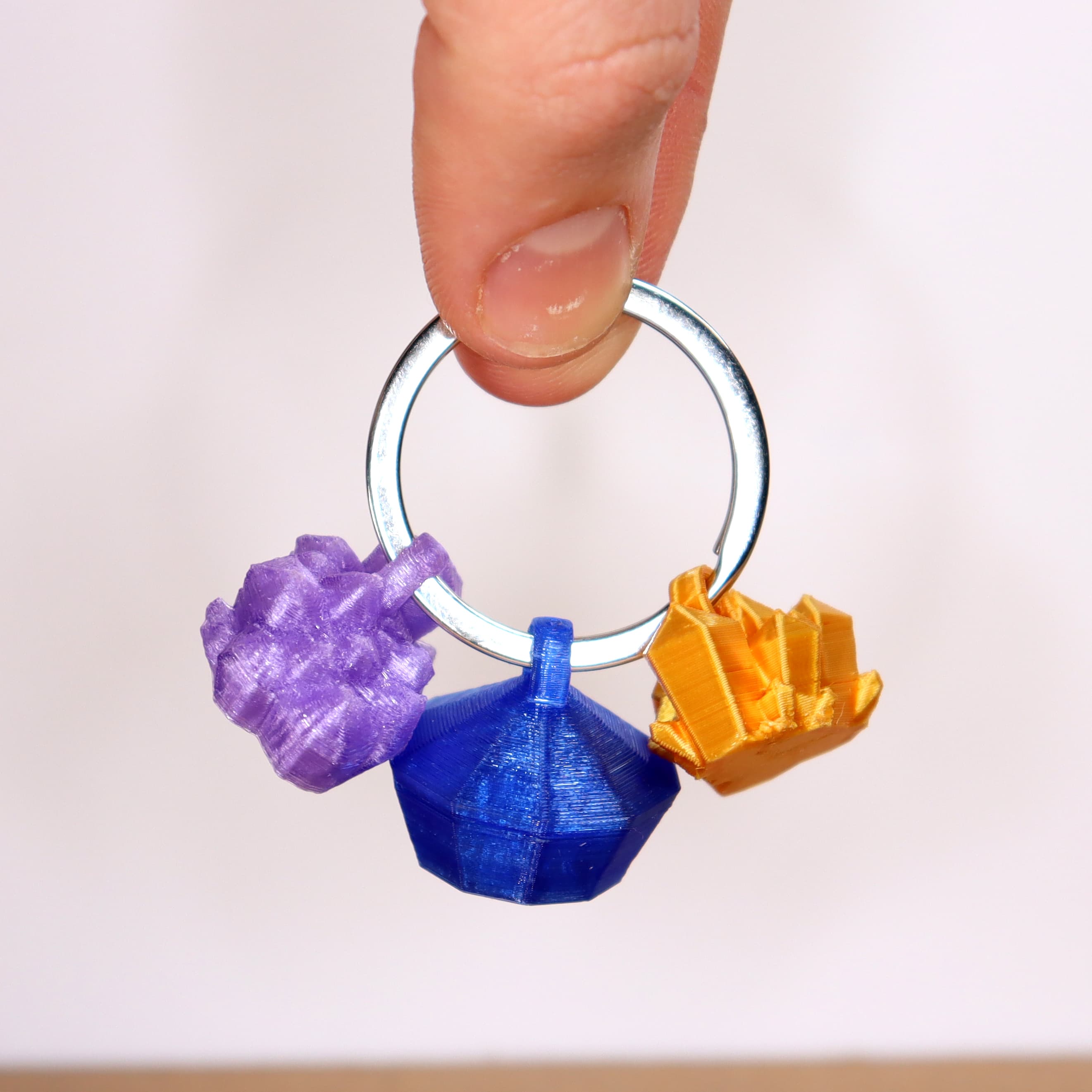 Crystal geode keychain 3d model