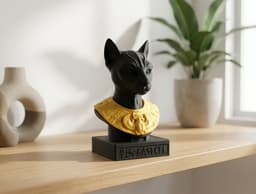 Bastet Cat Goddess Bust - Ancient Egyptian Style Sculpture 3d model