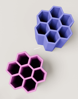 Hexagonal Ribbed Pen Holder 3d model