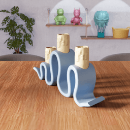 Wavy Candelabra - Artistic Modern Candle Holder 3d model