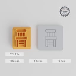 Chair Stamp Tile Set, 5 Sizes for Clay, Cookies & Fondant, Ideal for Custom Furniture & Decoration Designs PRODUCT_2311 3d model