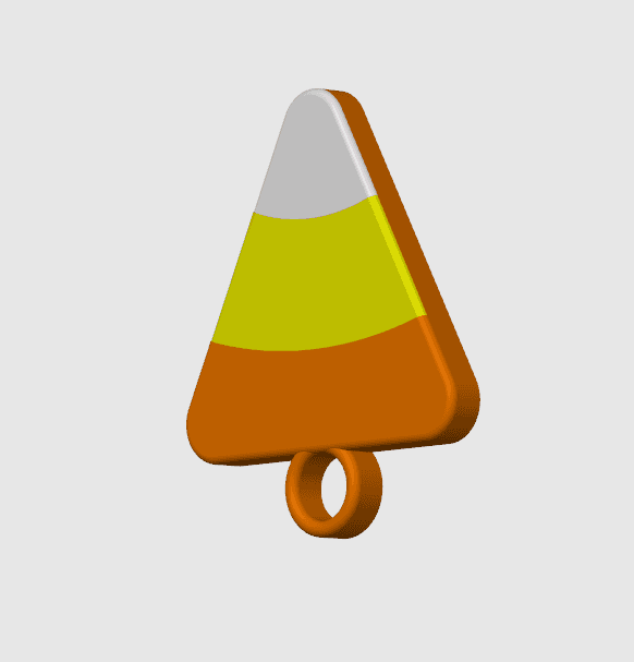 Pre painted candy corn keychain 3d model