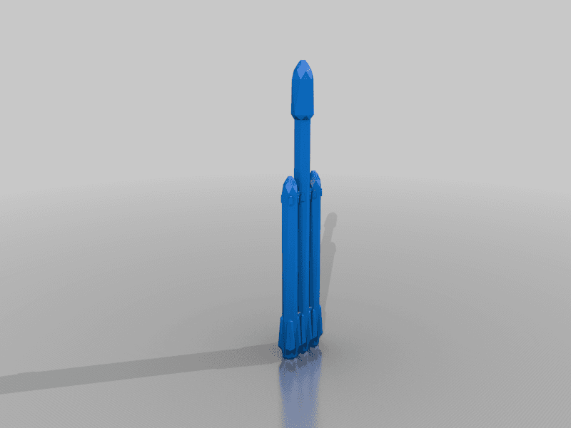 Base with one piece rocket 3d model