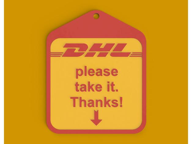 DHL Sign - please take / pick-up 3d model