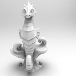 Mystical Seahorse Minimalist Sculpture 3d model