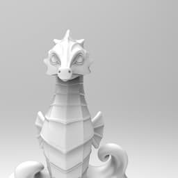 Mystical Seahorse Minimalist Sculpture 3d model