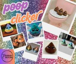Poop Clicker Fidget and Keychain 3d model