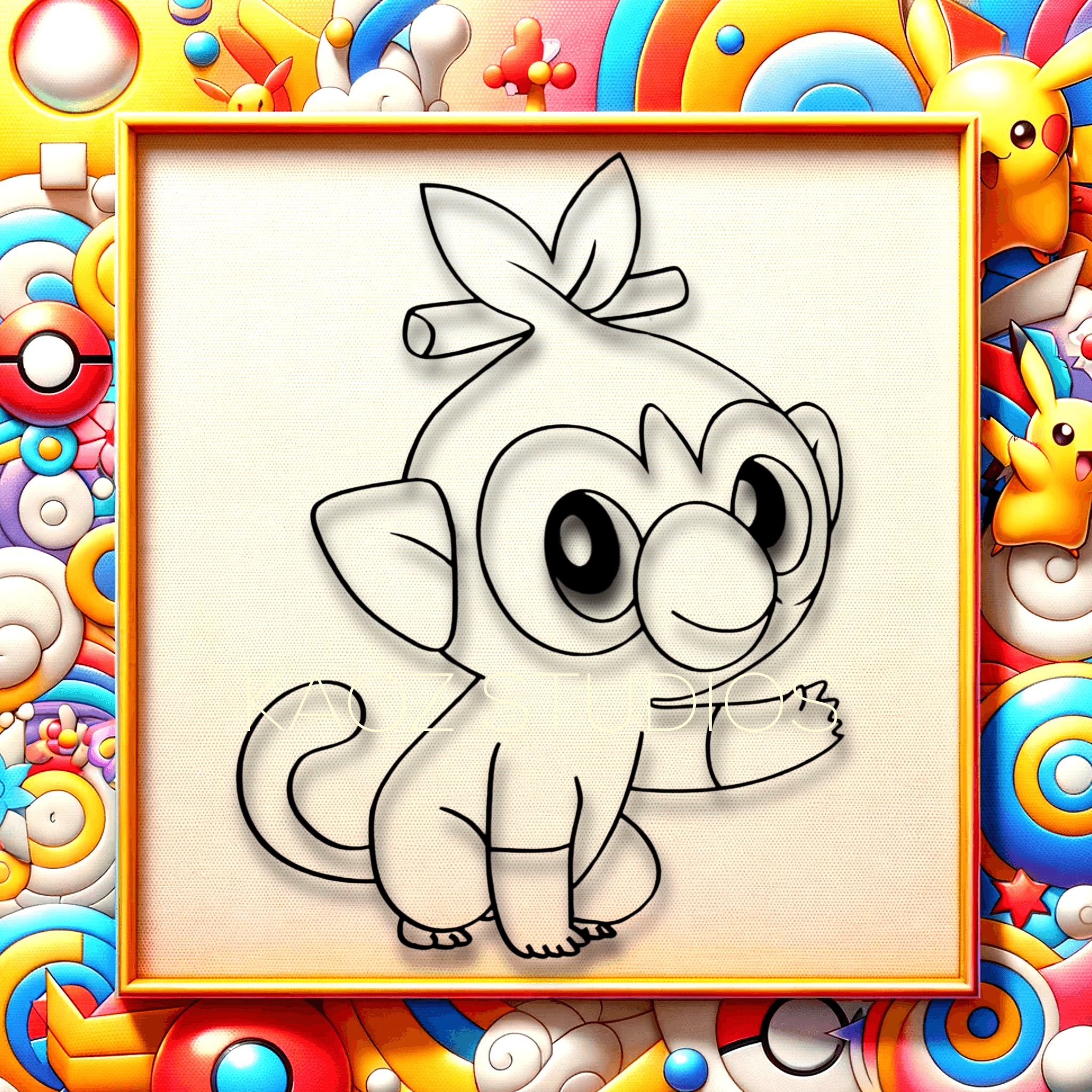 GROOKEY wall decor pokemon wall art game room decoration 3d model