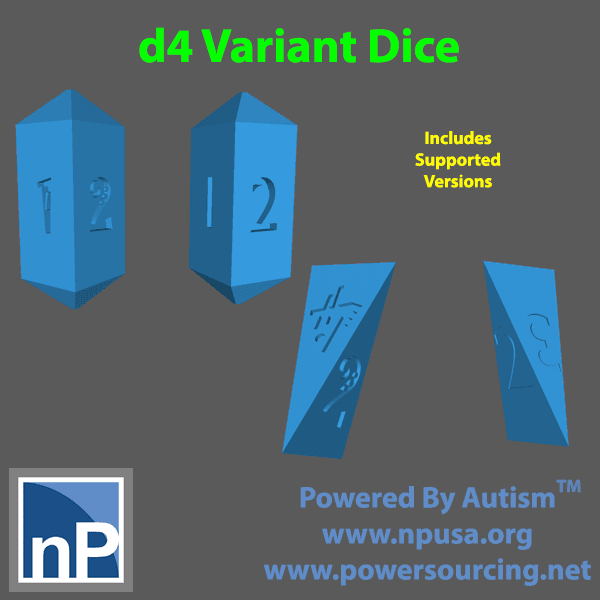 d4 Dice Variants, pack 1 3d model