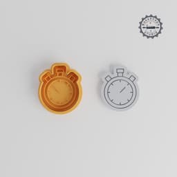 Stopwatch Shape Cutter & Stamp, Perfect for Cookies & Fondant, 3 Sizes S/M/L, 6-Piece Set PRODUCT_596 3d model