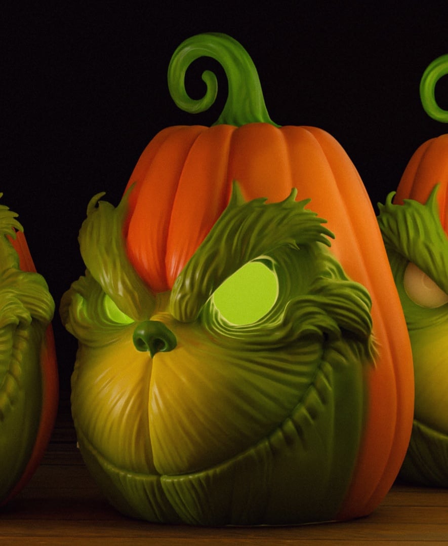 The Grinch Pumpkin Set 3d model