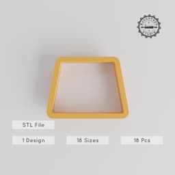 Trapezoid Shape Cutter Set, 18 Sizes for Cookies, Fondant & Clay, Geometric Form, Slanted Square Design PRODUCT_1174 3d model