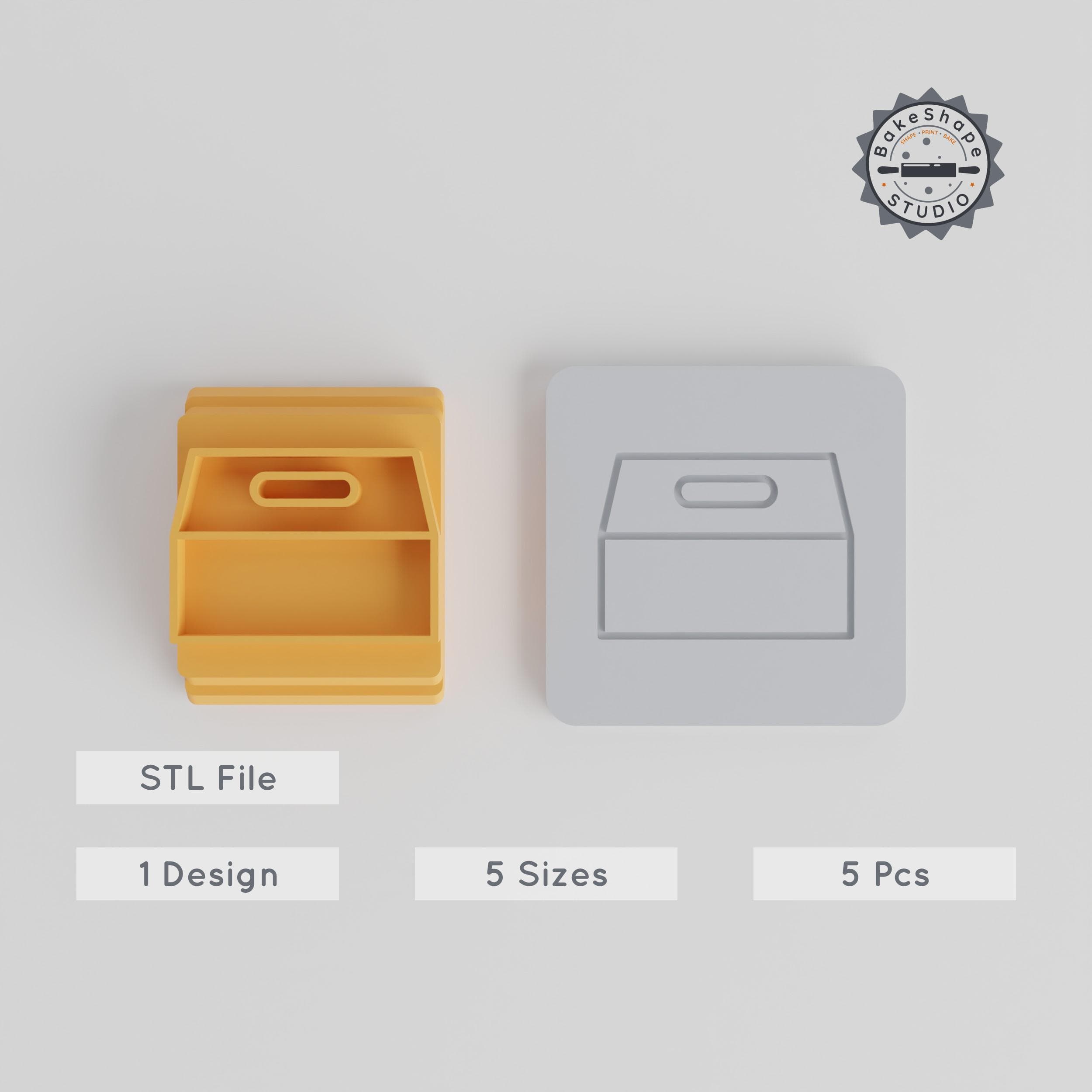 Square Box Stamp Tile Set, 5 Motif Sizes 20-40mm, Perfect for Clay, Cookies, Fondant & More PRODUCT_2343 3d model