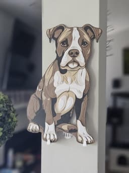 Brown Pit Bull Hueforge 3D Printed Textured Art 3d model