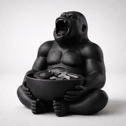 Black Gorilla Bowl STL – Masculine Desk Organizer & Entryway Tray 3d model