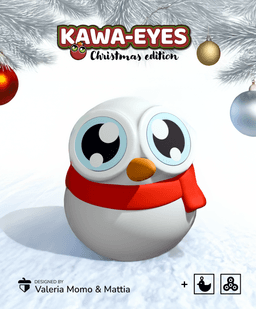 Kawa-Eyes! Snowman (Keychain & Fidget) 3d model