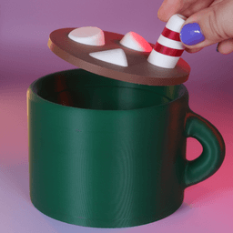 Hot Cocoa Mug with removable Lid - Candy Bowl - no AMS 3d model
