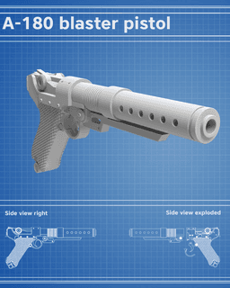 A-180 Blaster Pistol - Star Wars 3d model