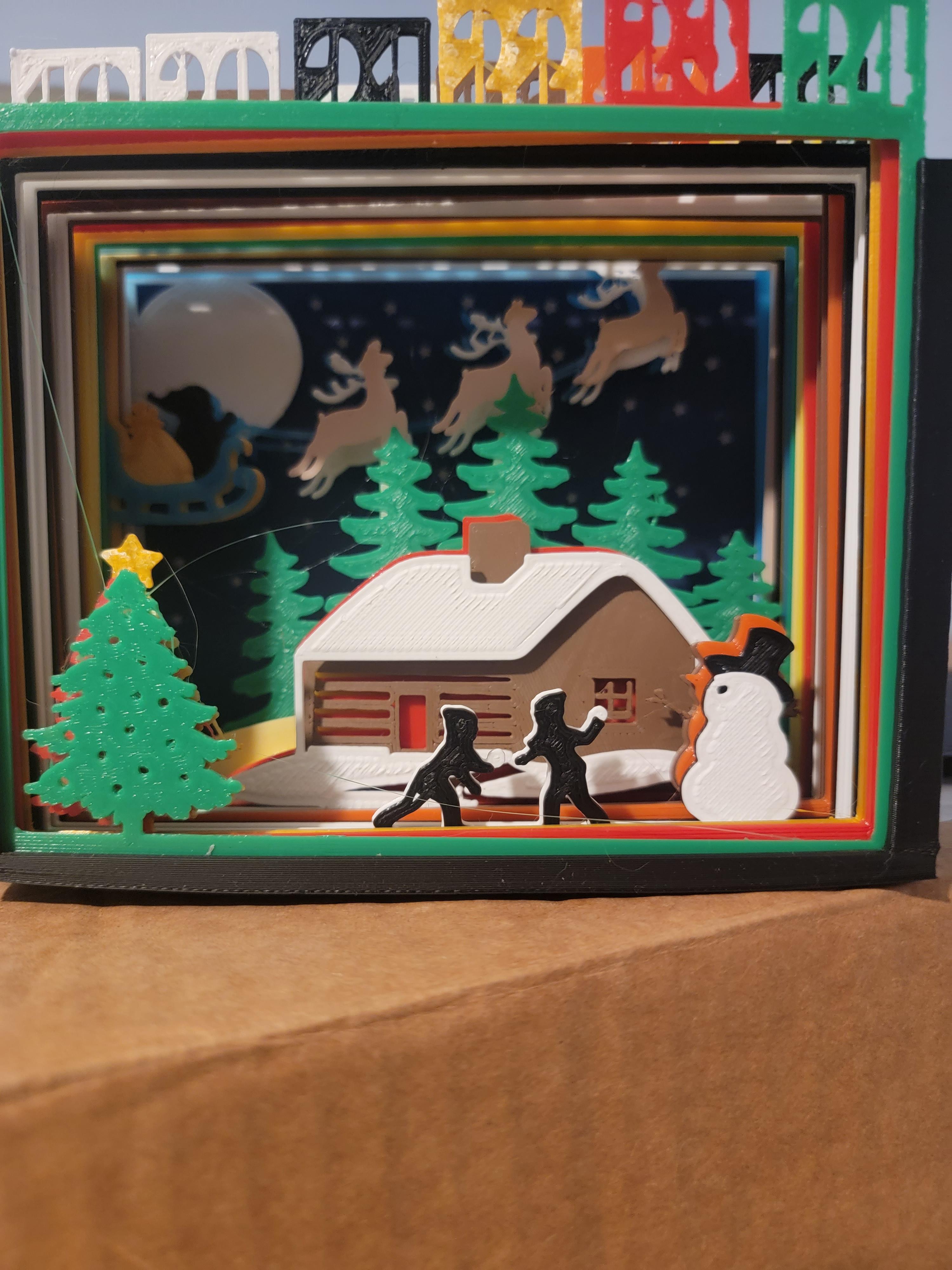 Christmas Scene Silhouette Advent Calendar - Absolutely love it!  - 3d model