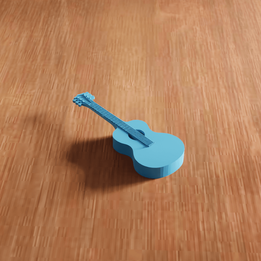 Classical Guitar Decorative Prop Figurine 3d model