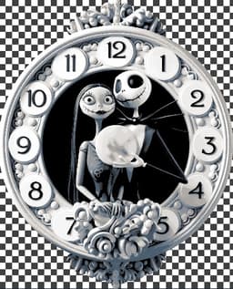 Jack and Sally from Nightmare Before Christmas - Fanart Clockface 3d model