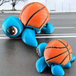 Sports Baby Turtles - Hockey - Soccer - Basketball - Articulated Flexi 3d model