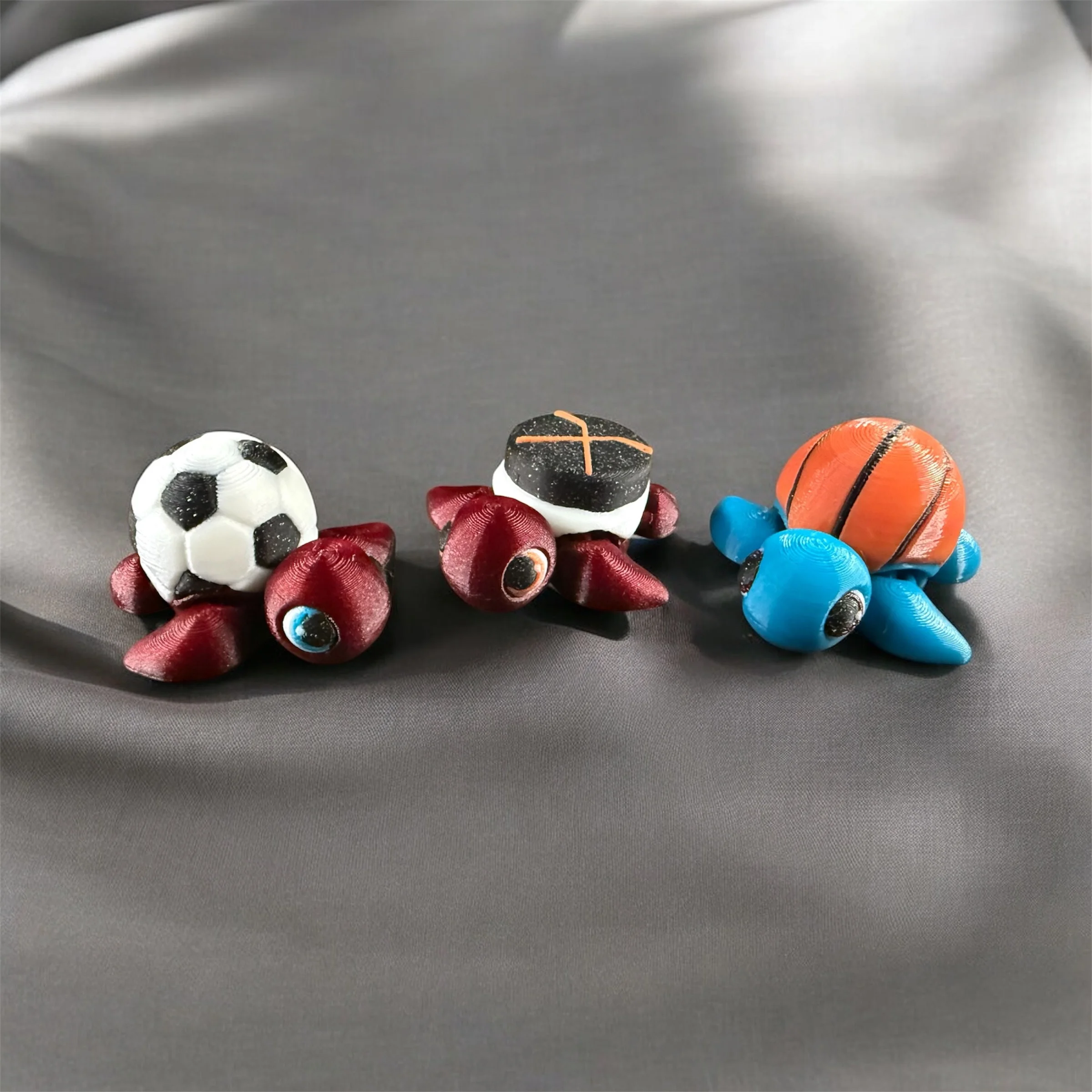 Sports Baby Turtles - Hockey - Soccer - Basketball - Articulated Flexi 3d model
