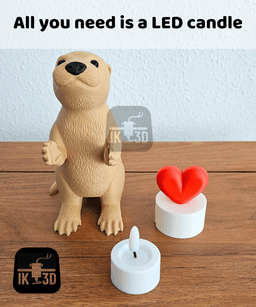 Otter With Heart Candle Holder / Multiparts & Multicolor 3d model