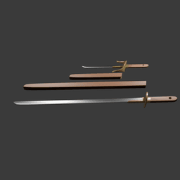 Weapon pair: Straight dao and parrying dagger v2 3d model