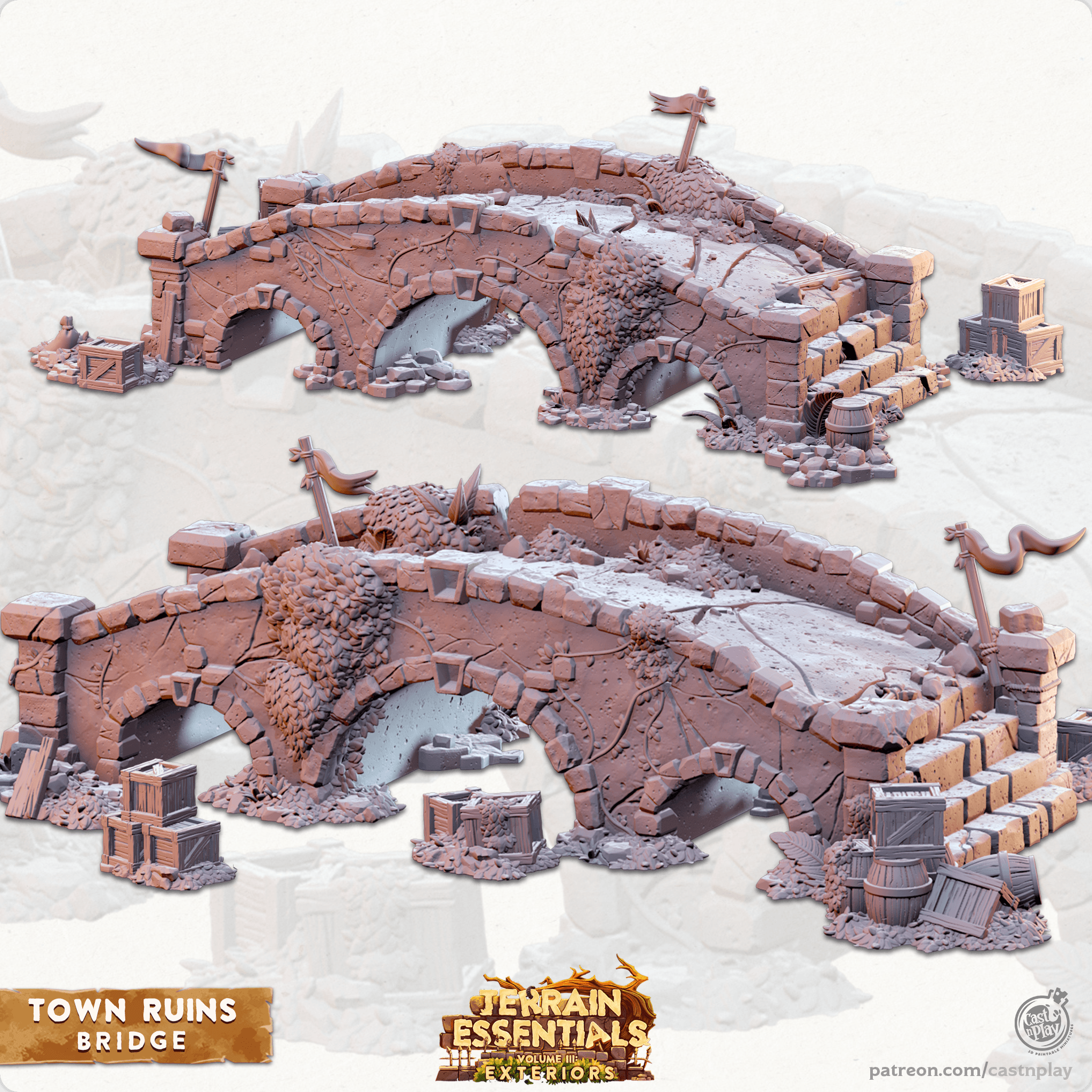 Town Ruins Set (Pre-Supported) 3d model