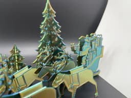 Print Flat Santa In His Sleigh 3d model
