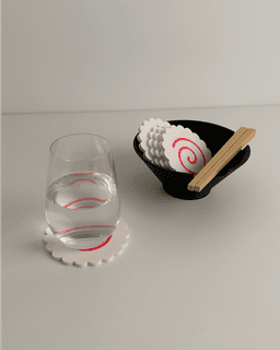 Narutomaki Bowl Coaster Set 3d model