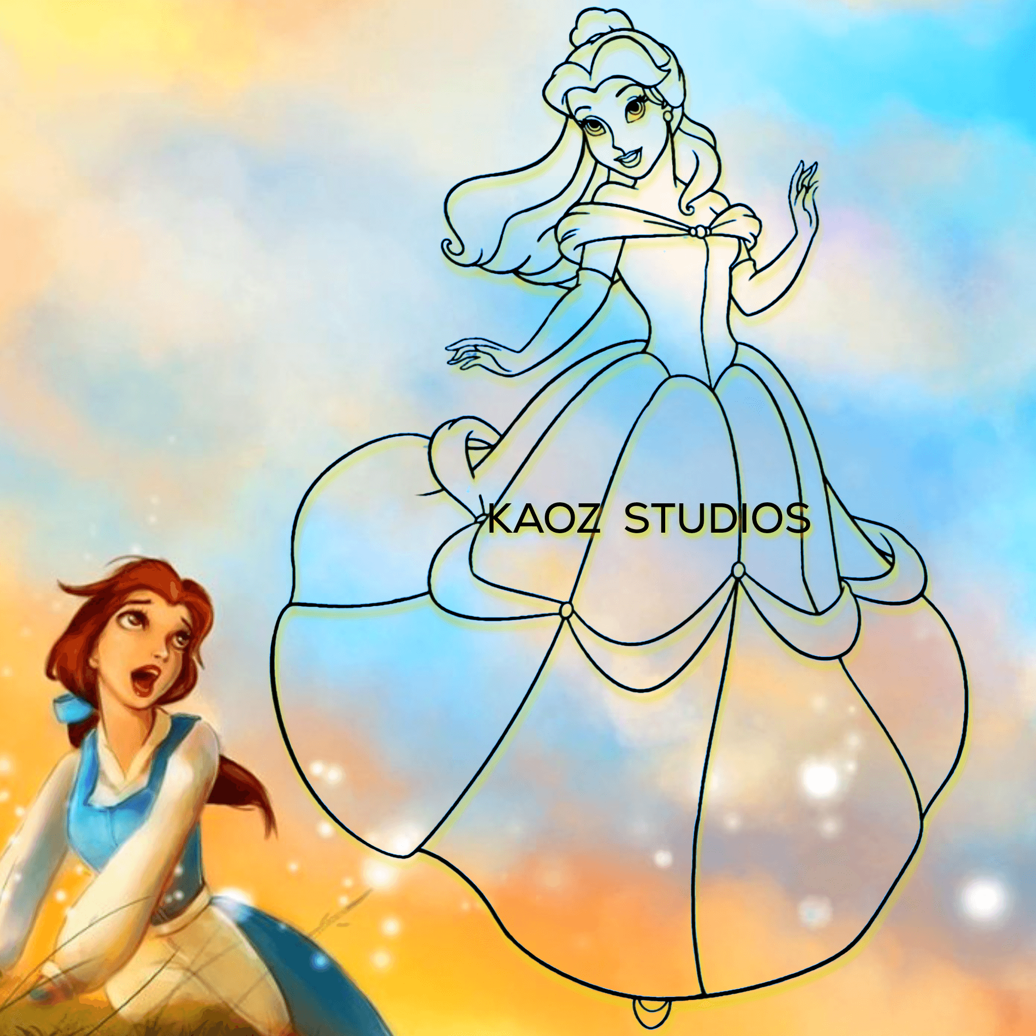 Belle wall art disney princess wall decor beauty and the beast fan art 3d model