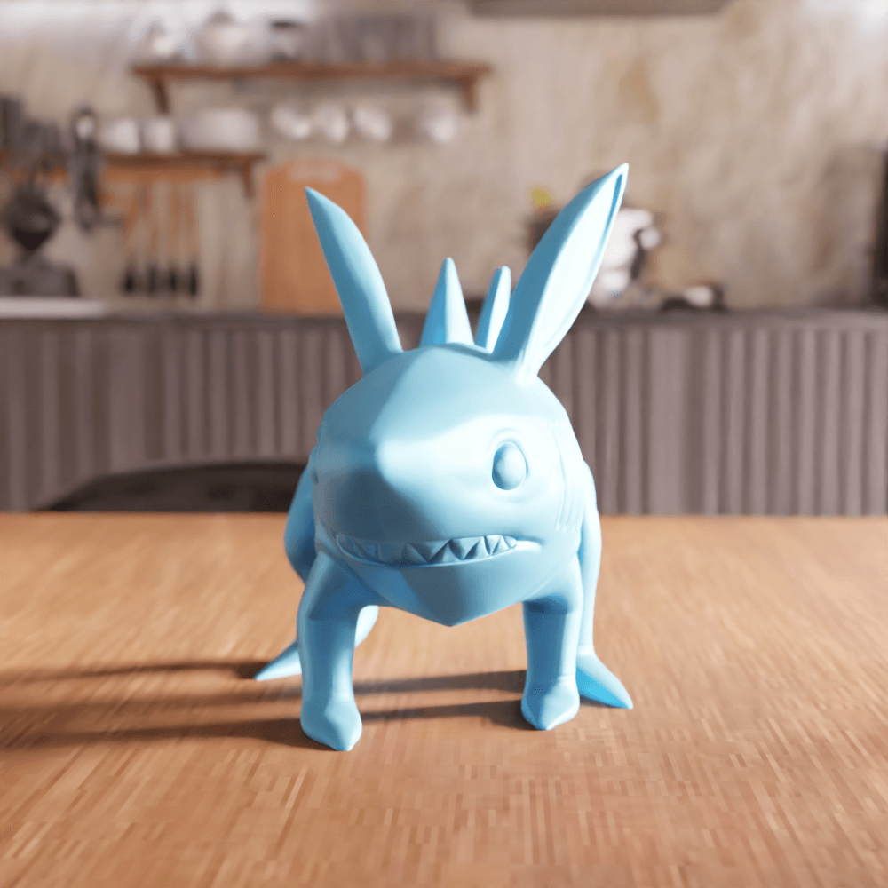Land Shark Chibi Character Figurine 3d model