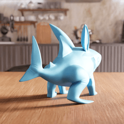 Land Shark Chibi Character Figurine 3d model