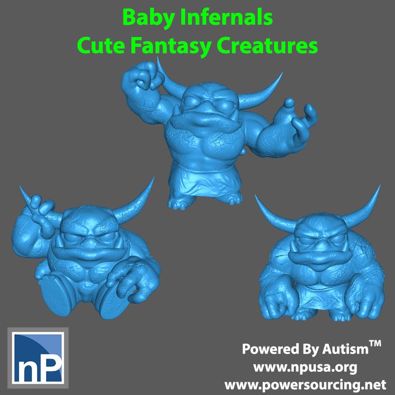 Cute Monsters (Baby Infernals) 3d model