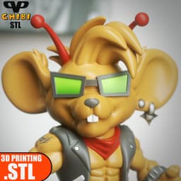 Biker Mice From Mars Throttle Chibi STL for 3D Printing ChibiSTL 3DXM 3d model