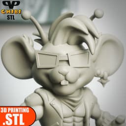 Biker Mice From Mars Throttle Chibi STL for 3D Printing ChibiSTL 3DXM 3d model
