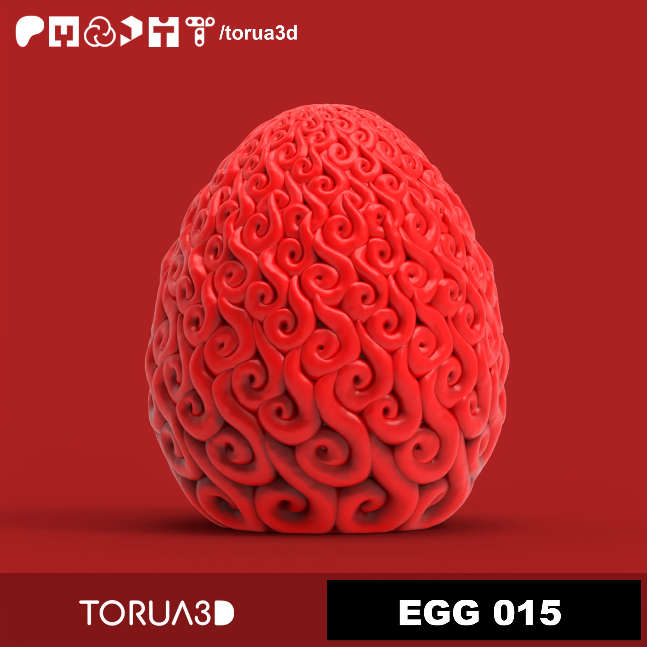 Dragon egg 015 - Print in place - No supports - STL 3d model