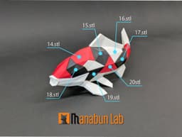 Low Poly Koi Magnet Puzzle (No supports, no AMS) 3d model