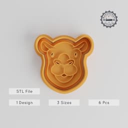 Camel Shape Cutter & Stamp Set, Animal Cookie Fondant Tools, 6-Piece Collection, S/M/L Sizes, Animal Cute Dessert Baking Accessory PRODUCT_5543 3d model