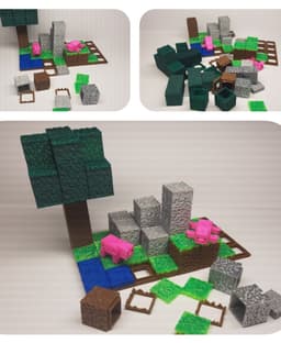 Minecraft-inspired Base 3d model