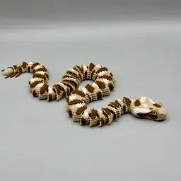 Articulated Spider-tailed Horned Viper Snake | Pre-Painted + Optional 8mm Glass Eye Version 3d model